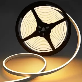 120 LED Flexible Neon Strip Light In UK - 12V Warm White, IP65 Waterproof, Flexible, Cuttable, Energy Efficient, LED Dimmable Neon Rope Lights for Bedroom, Kitchen, DIY Decoration