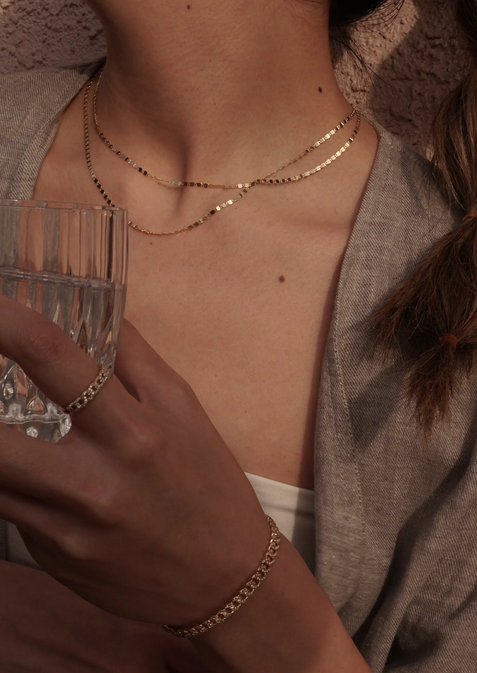 14k Gold Light Mirror Chain