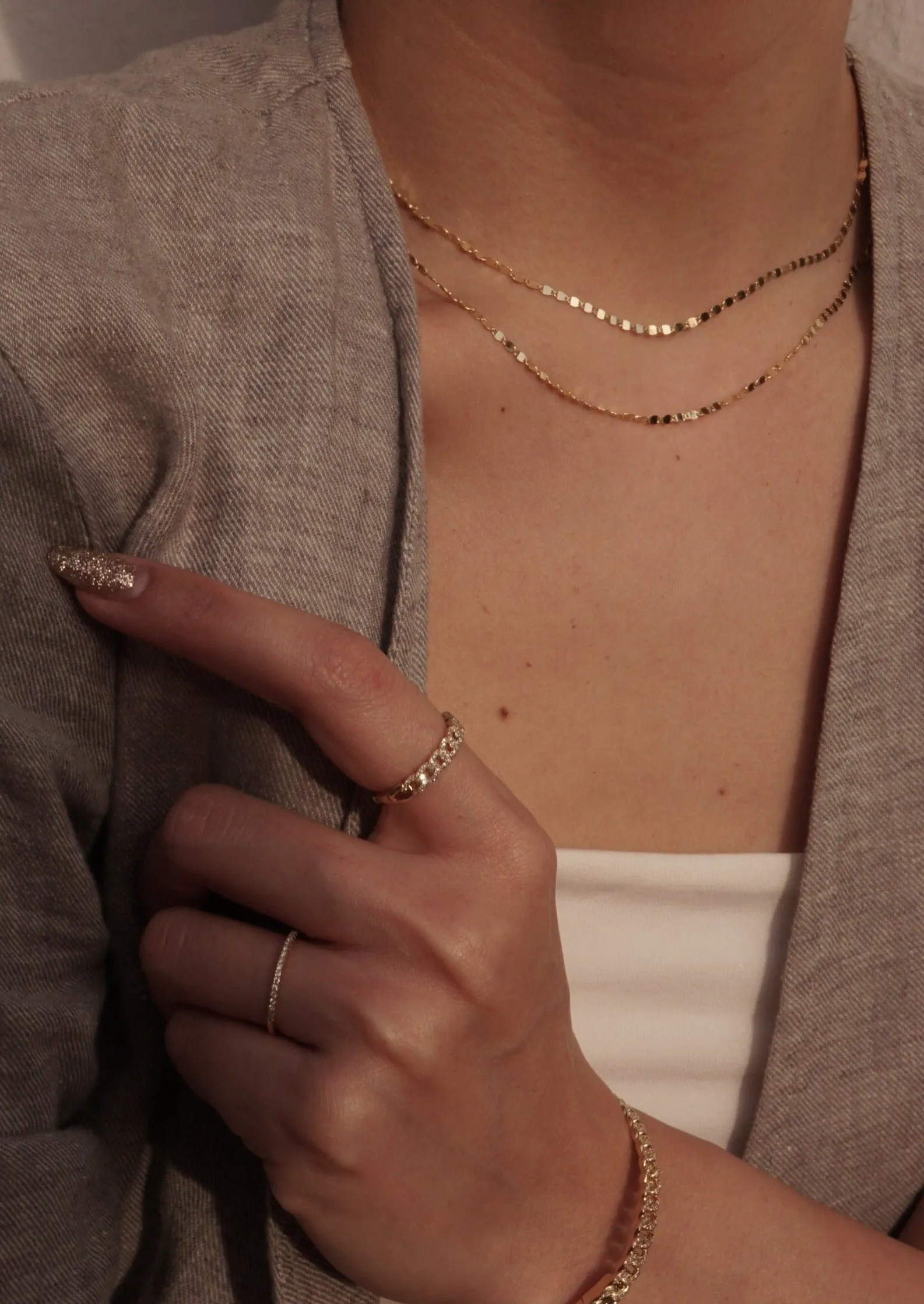 14k Gold Light Mirror Chain