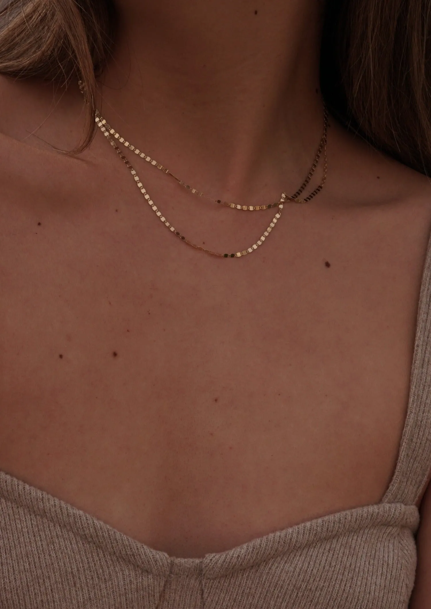 14k Gold Light Mirror Chain