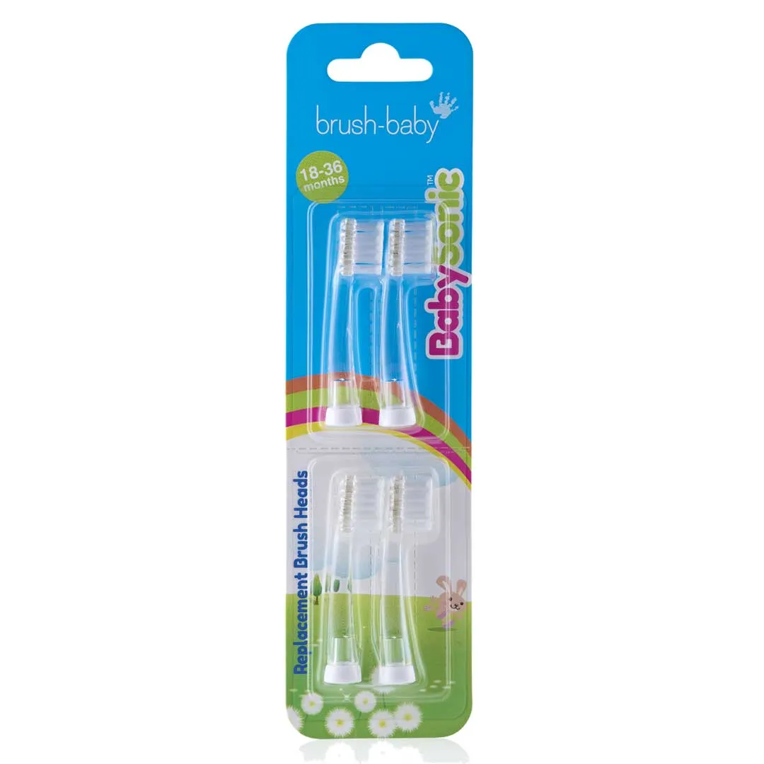 2 Packs of Baby Sonic® Replacement Electric Toothbrush Heads 18-36 mths (4 x Brush Heads Per Pack)