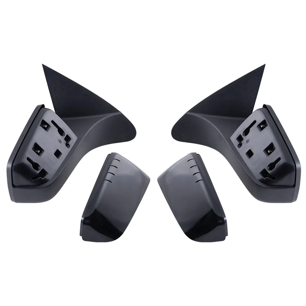 2008-2011 Ford Focus Power Mirror With Heat Textured Black Base With Paint To Match Black Cover Set LH RH