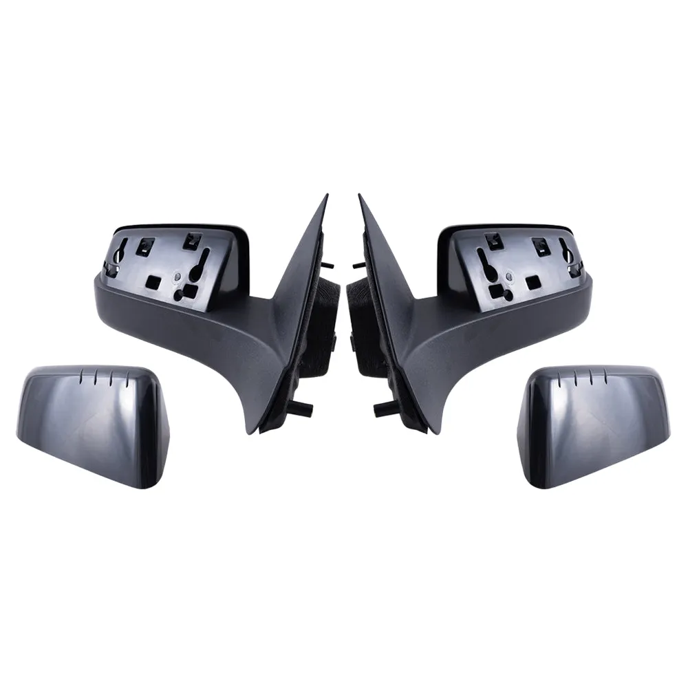 2008-2011 Ford Focus Power Mirror With Heat Textured Black Base With Paint To Match Black Cover Set LH RH