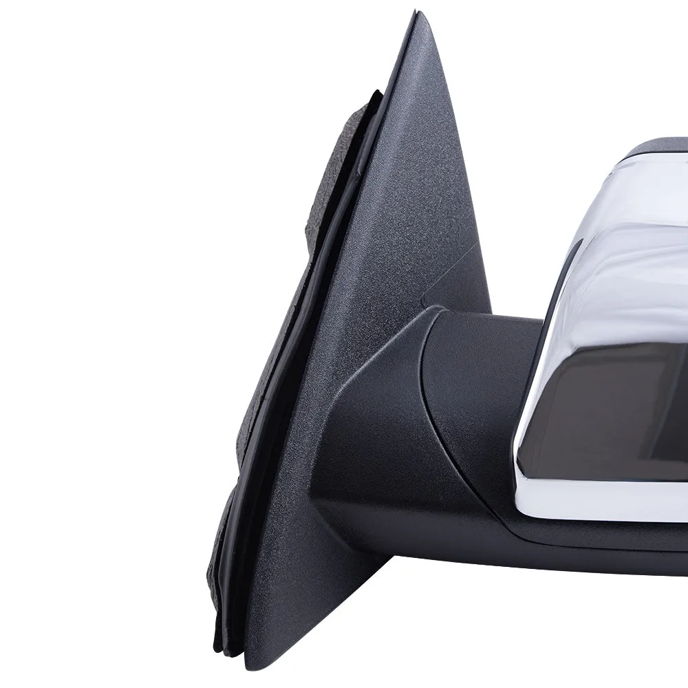 2009-2012 Ford Flex Power Mirror Chrome Cover With Heat-Puddle Light-Memory Set LH RH