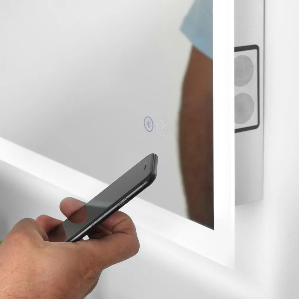 24 in. x 30 in. LED Wall Mirror with Bluetooth Speakers