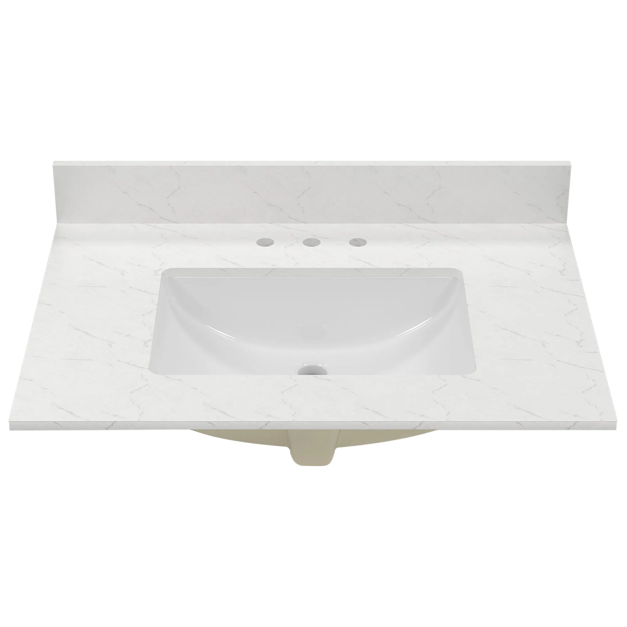 31.1" Rectangular Vanity Top Sink, Overflow Hole
