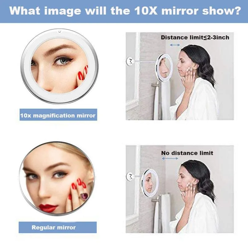 360 Rotates Magnifying LED Lighted Makeup Mirror