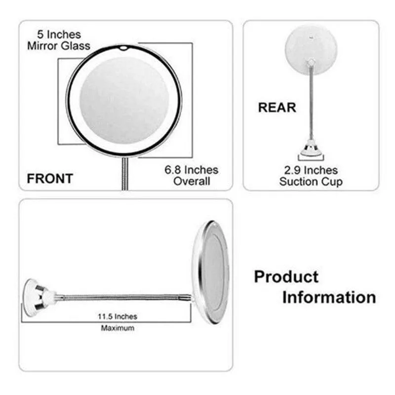 360 Rotates Magnifying LED Lighted Makeup Mirror