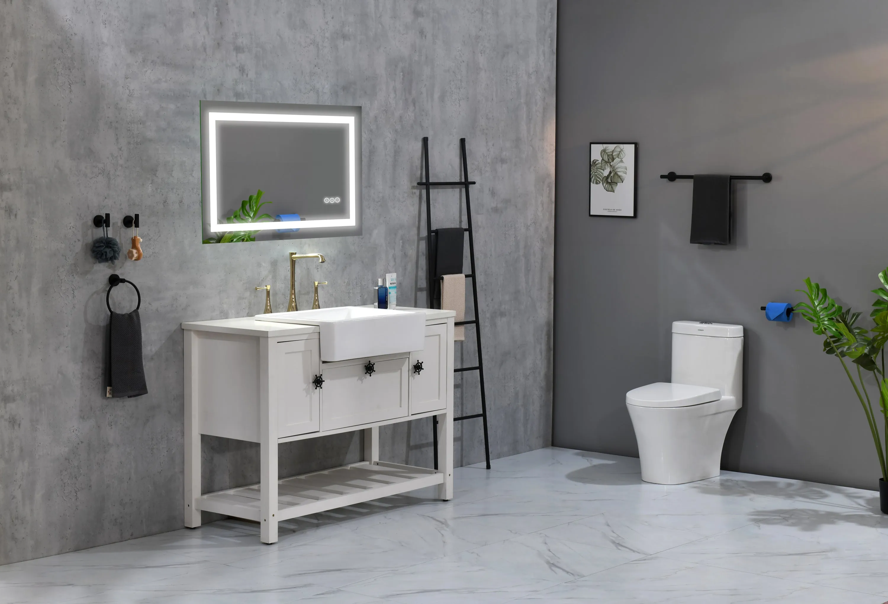 40*24 LED Lighted Bathroom Wall Mounted Mirror with High Lumen Anti-Fog Separately Control Dimmer Function