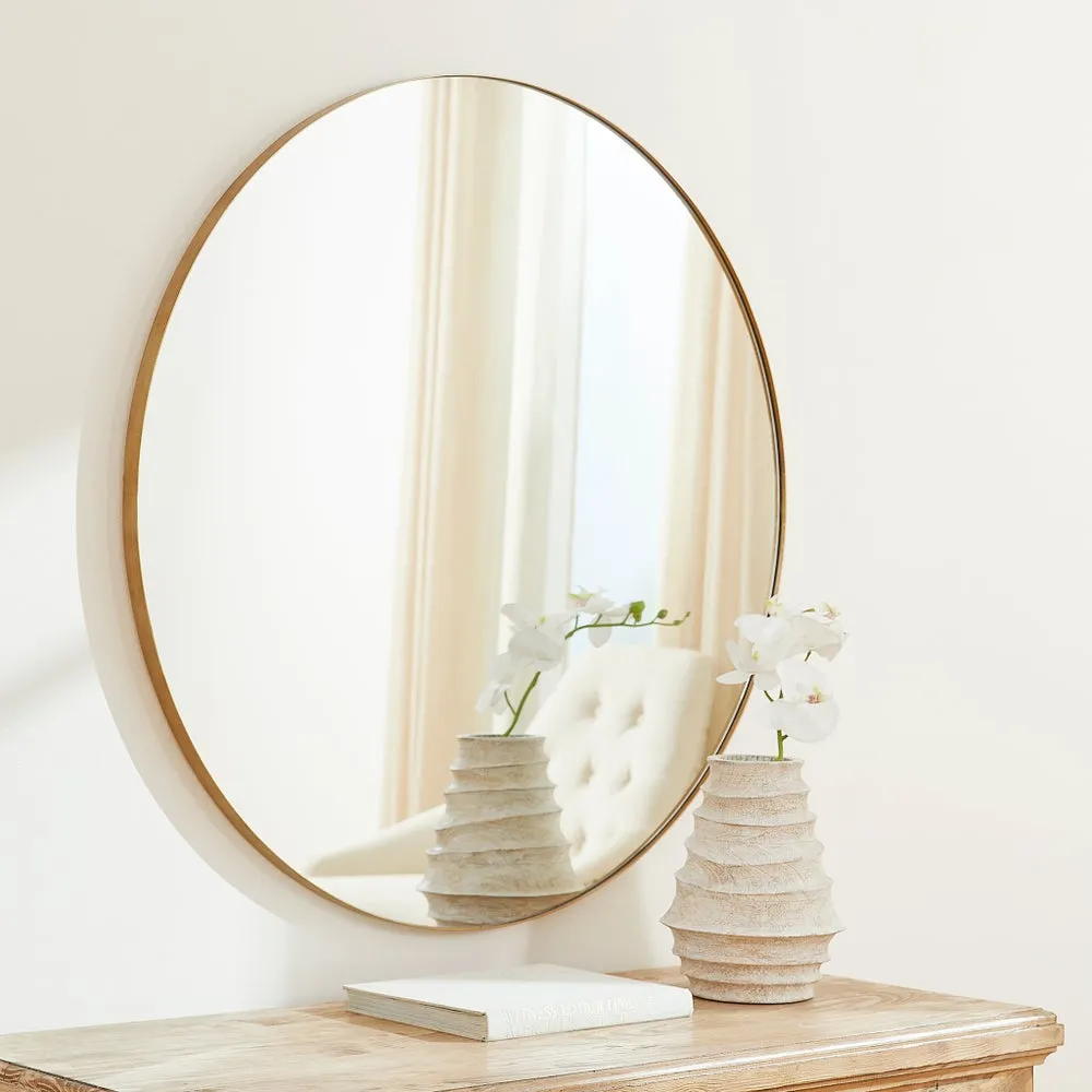 42" ROUND MIRROR- GOLD