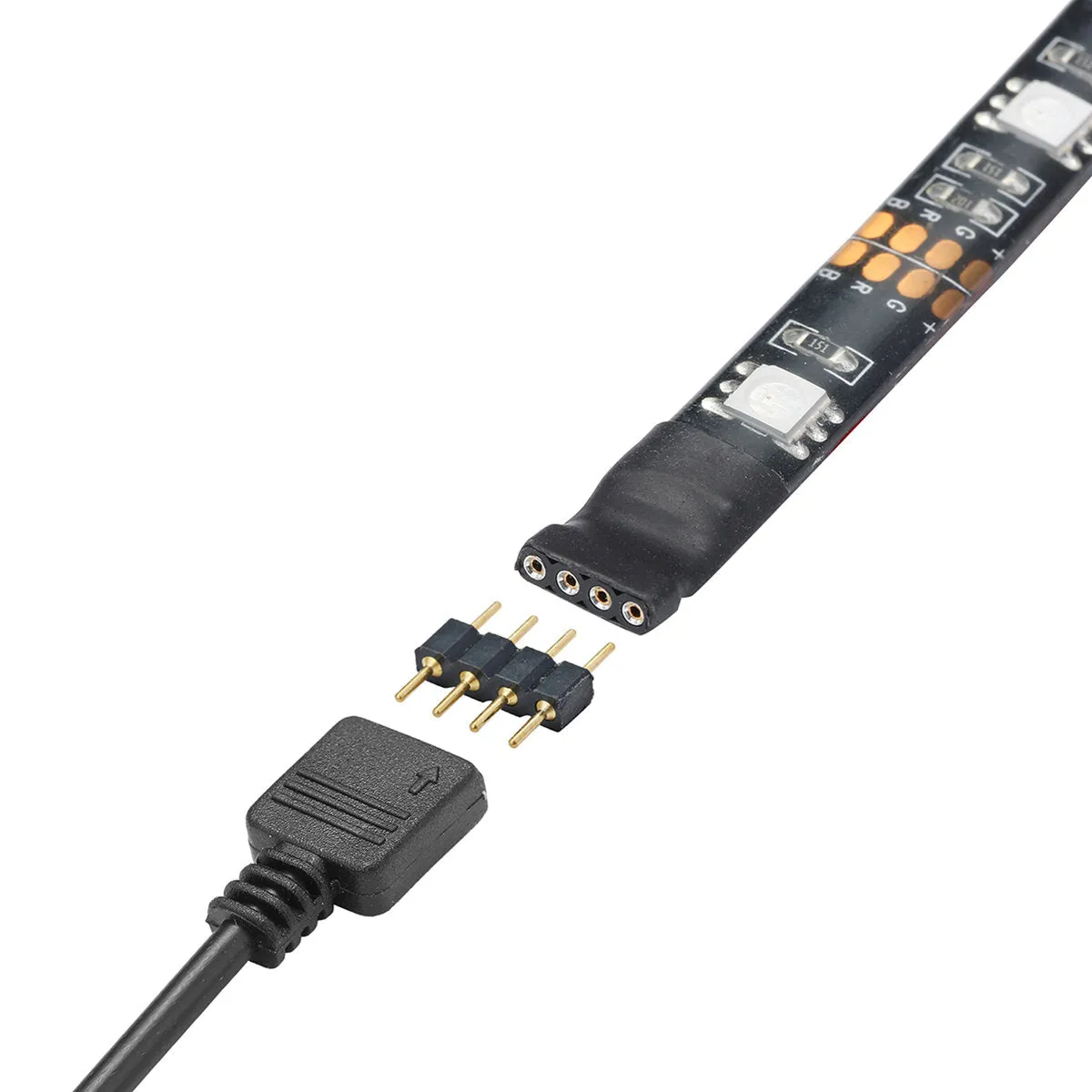 4PCS 50cm Waterproof USB RGB LED Strip Lights with Remote for TV Backlight and Computer Background