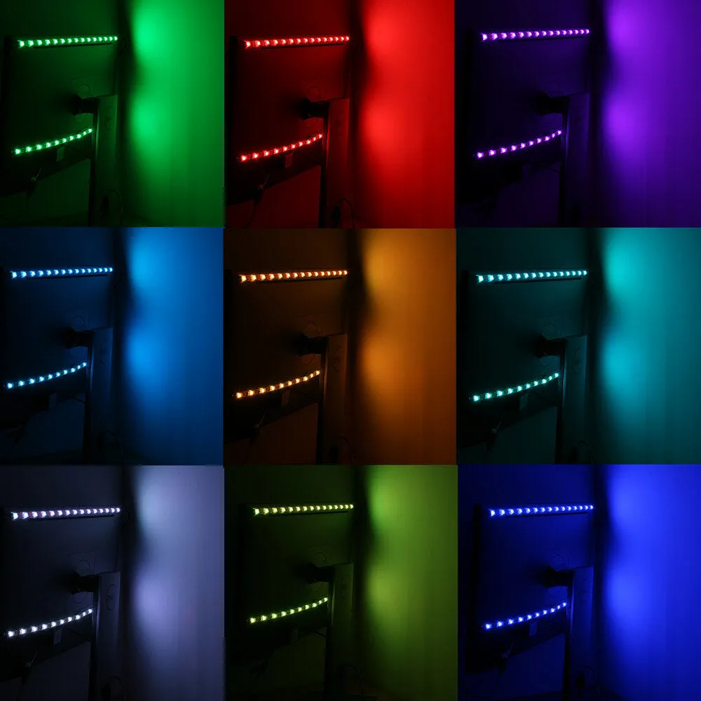 4PCS 50cm Waterproof USB RGB LED Strip Lights with Remote for TV Backlight and Computer Background