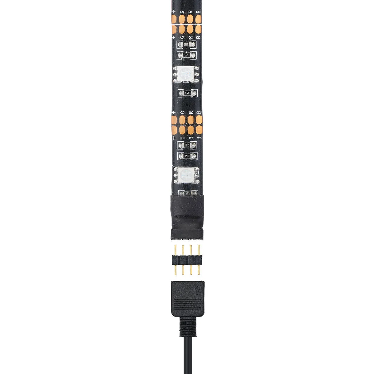 4PCS 50cm Waterproof USB RGB LED Strip Lights with Remote for TV Backlight and Computer Background