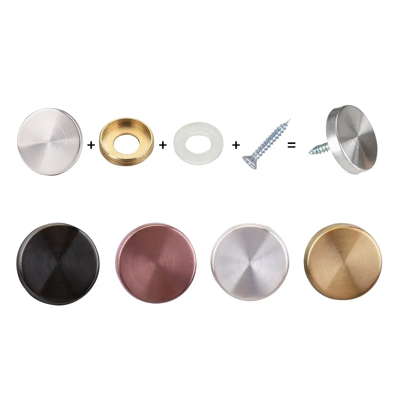 4PCS Billboard decoration nails glass fasteners mirror fixing nails stainless steel decoration screw covers furniture hardware