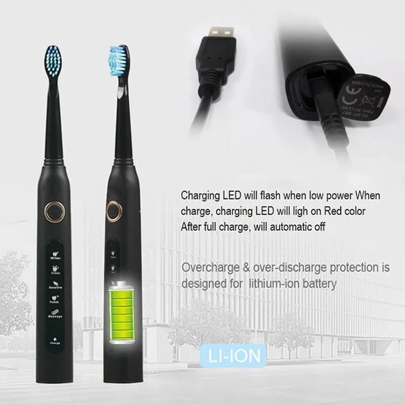 5 Mode Electric Toothbrush Sonic Rechargeable Smart Toothbrush