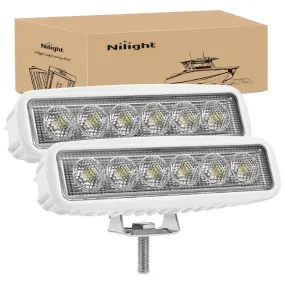 6 Inch 18W 1800LM Flood White Case Led Work Lights (Pair)