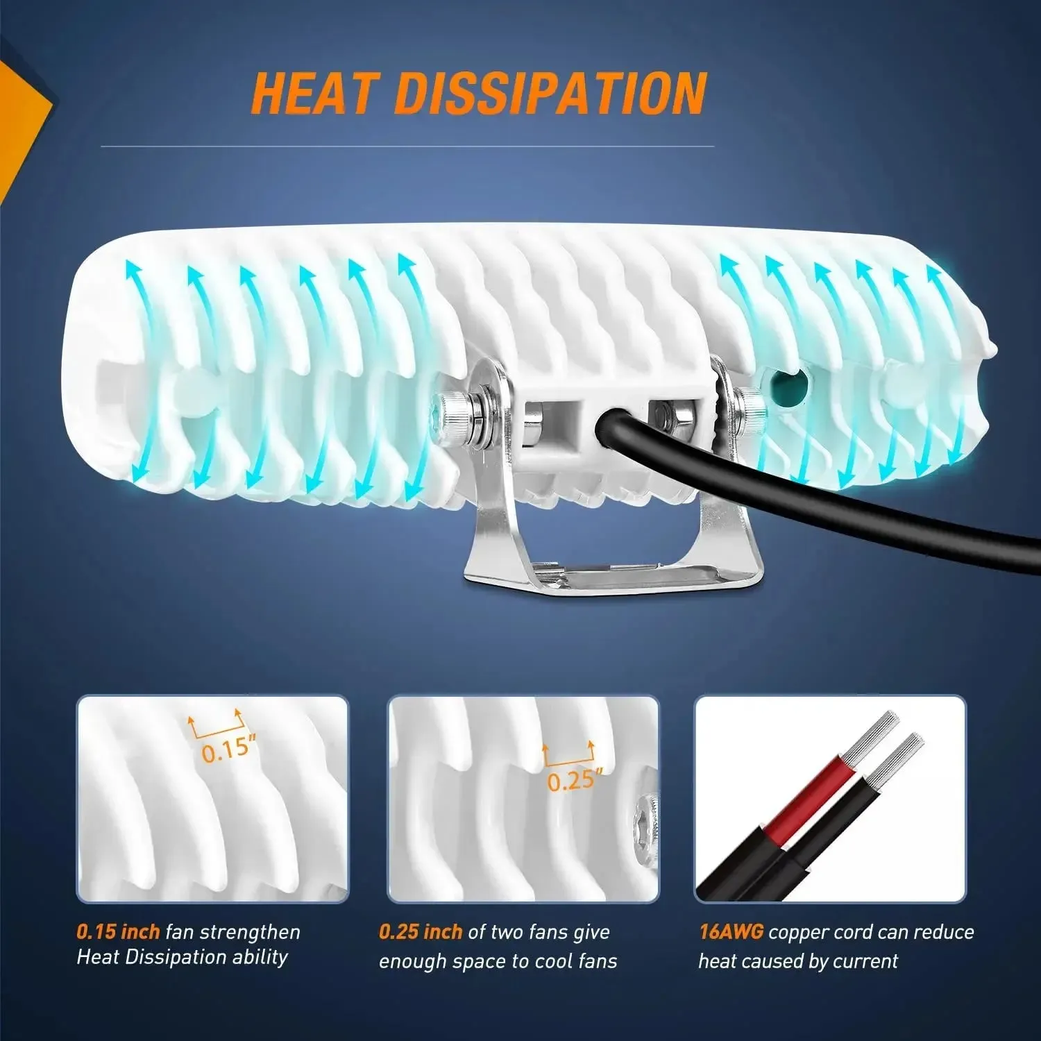 6 Inch 18W 1800LM Flood White Case Led Work Lights (Pair)