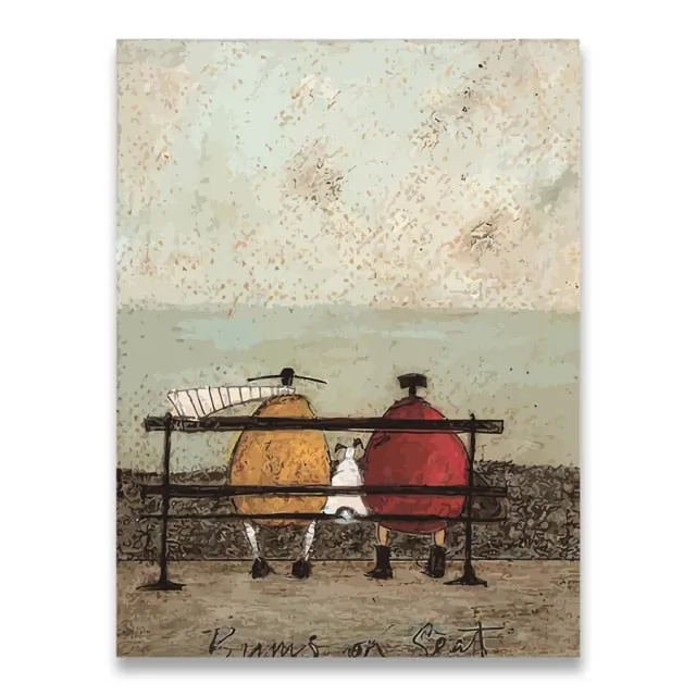 Abstract Landscape Love Dogs Canvas Wall Art