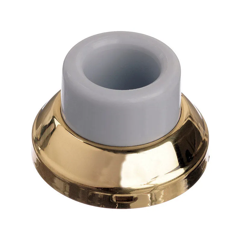 Ace 1-7/8 in. W Solid Brass Brass Yellow Wall Door Stop Mounts to door and wall