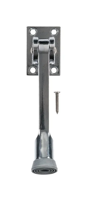 Ace 5 in. W Metal Chrome Silver Kick-Down Door Holder Mounts to door and wall