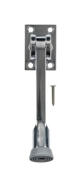 Ace 5 in. W Metal Chrome Silver Kick-Down Door Holder Mounts to door and wall