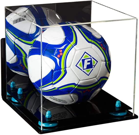 Acrylic Soccer Ball Display Case - Mirror Wall Mounts (B02/A027)
