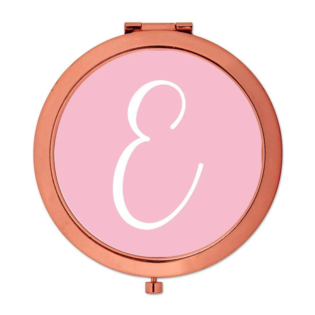 Andaz Press Blush Pink Monogram Rose Gold 2.75 inch Round Compact Mirror