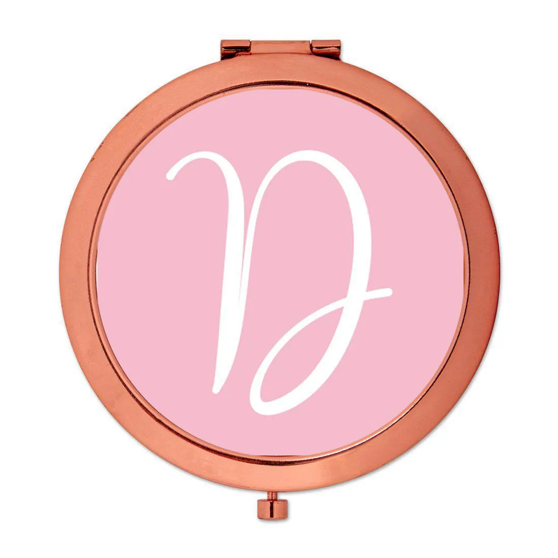 Andaz Press Blush Pink Monogram Rose Gold 2.75 inch Round Compact Mirror