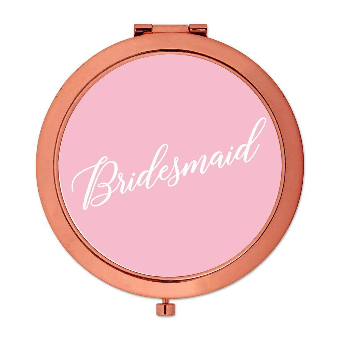 Andaz Press Blush Pink Monogram Rose Gold 2.75 inch Round Compact Mirror