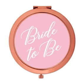 Andaz Press Blush Pink Monogram Rose Gold 2.75 inch Round Compact Mirror