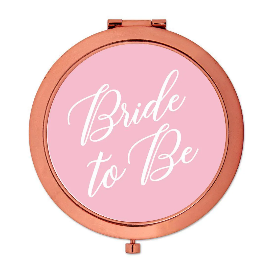 Andaz Press Blush Pink Monogram Rose Gold 2.75 inch Round Compact Mirror