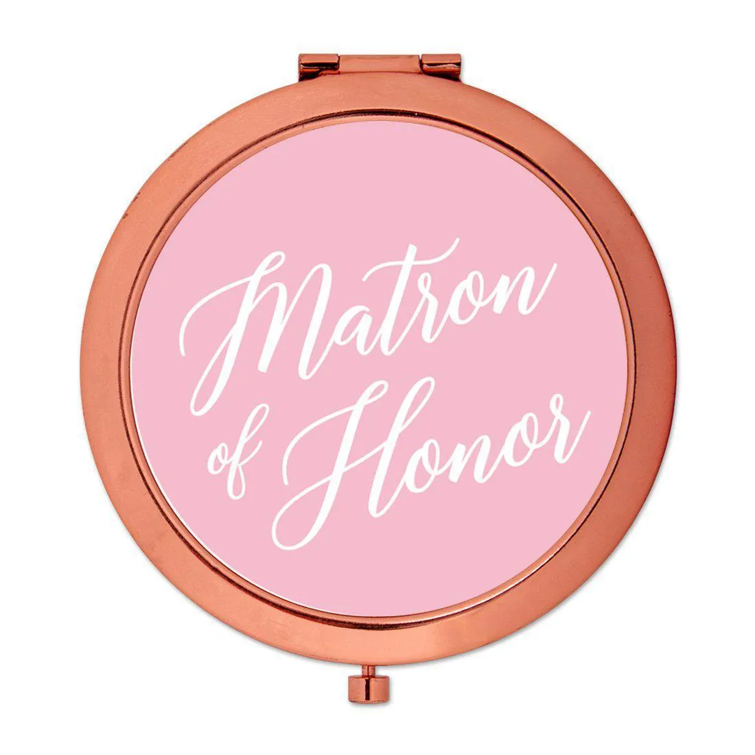 Andaz Press Blush Pink Monogram Rose Gold 2.75 inch Round Compact Mirror