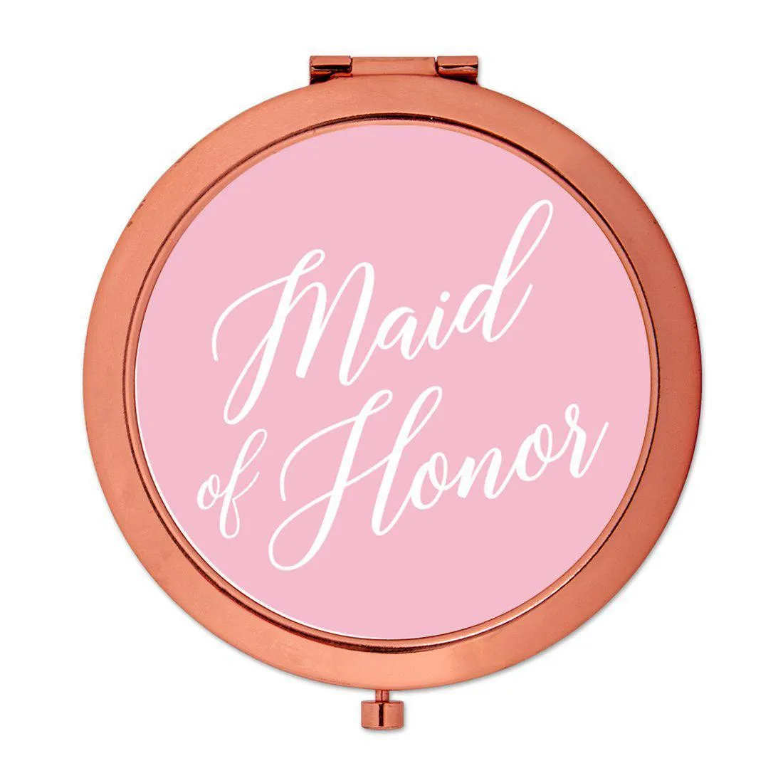 Andaz Press Blush Pink Monogram Rose Gold 2.75 inch Round Compact Mirror