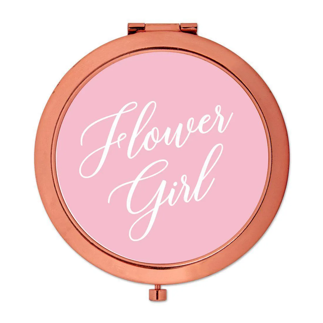 Andaz Press Blush Pink Monogram Rose Gold 2.75 inch Round Compact Mirror
