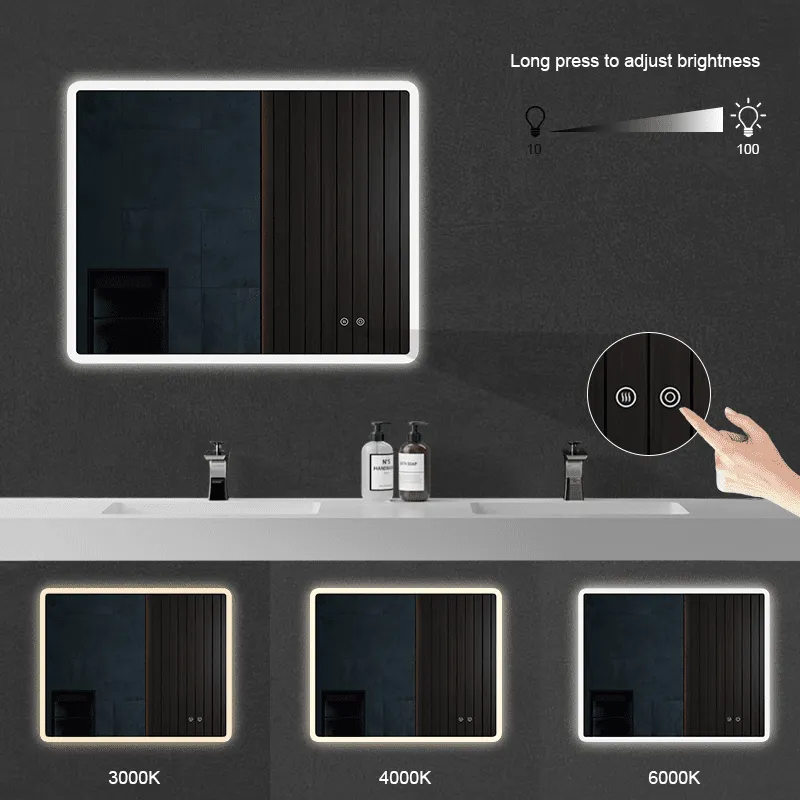 Anti-fog Rounded Rectangular Bathroom Mirror