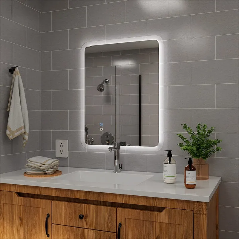 Anti-fog Rounded Rectangular Bathroom Mirror