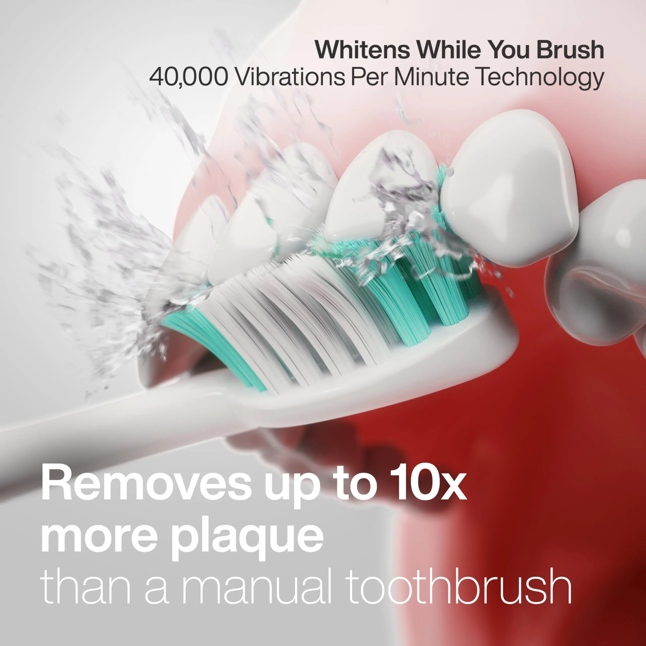 Aquasonic Vibe Series Ultra-Whitening Toothbrush – ADA Accepted Power Toothbrush - 8 Brush Heads & Travel Case – 40,000 VPM Motor & Wireless Charging - 4 Modes w Smart Timer – Mint Green Metallic
