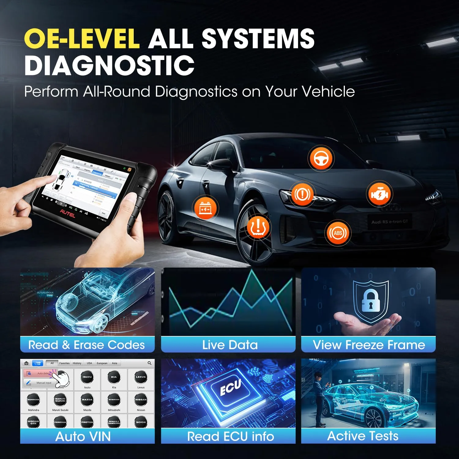 Autel MaxiPRO MP808BT PRO KIT: 2 Year Updates($700), ($200)Full 11 Adapters, 2024 OE ECU Coding as MP900BT MS906 PRO, Upgrade of MK900BT MX900, 3000  Bidirectional, 30  Service, FCA Renault SGW, OS 11