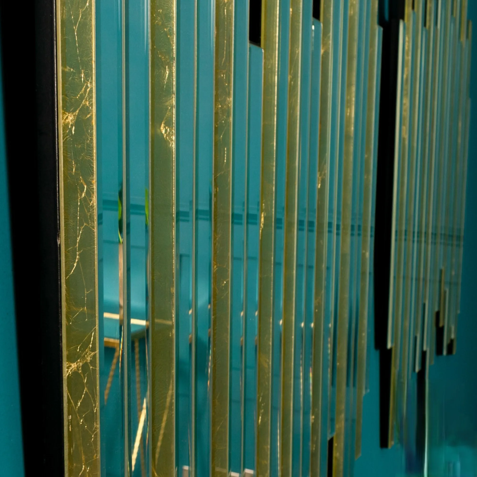 Ava Mirror Art Linear Gold Pair