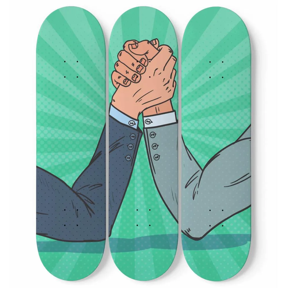 Awesome Pop art Man Arm Wrestling Skateboard Wall Art