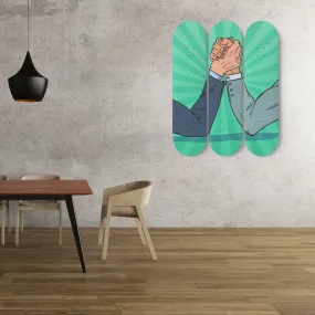 Awesome Pop art Man Arm Wrestling Skateboard Wall Art