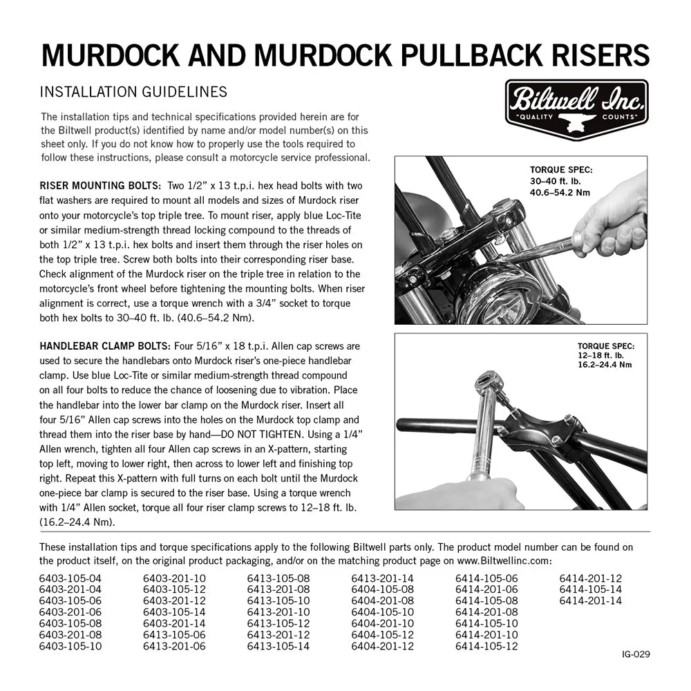 BILTWELL MURDOCK RISER 8" [BLACK]