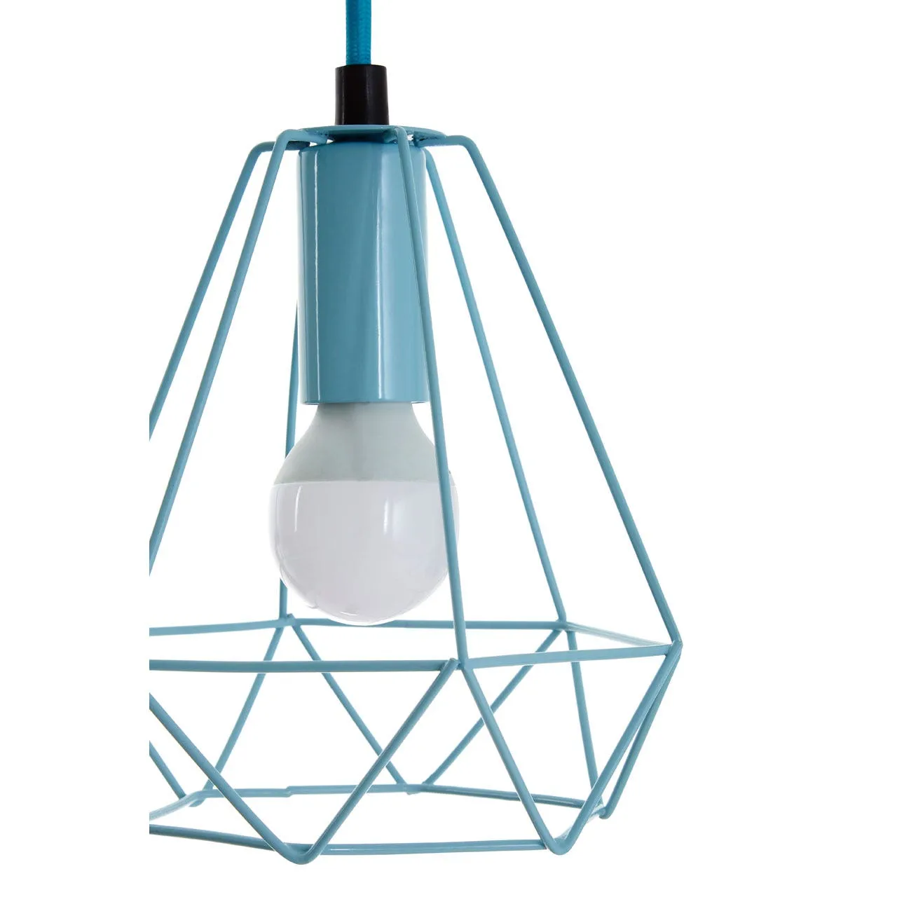 BLUE METAL WIRE PENDANT LIGHT