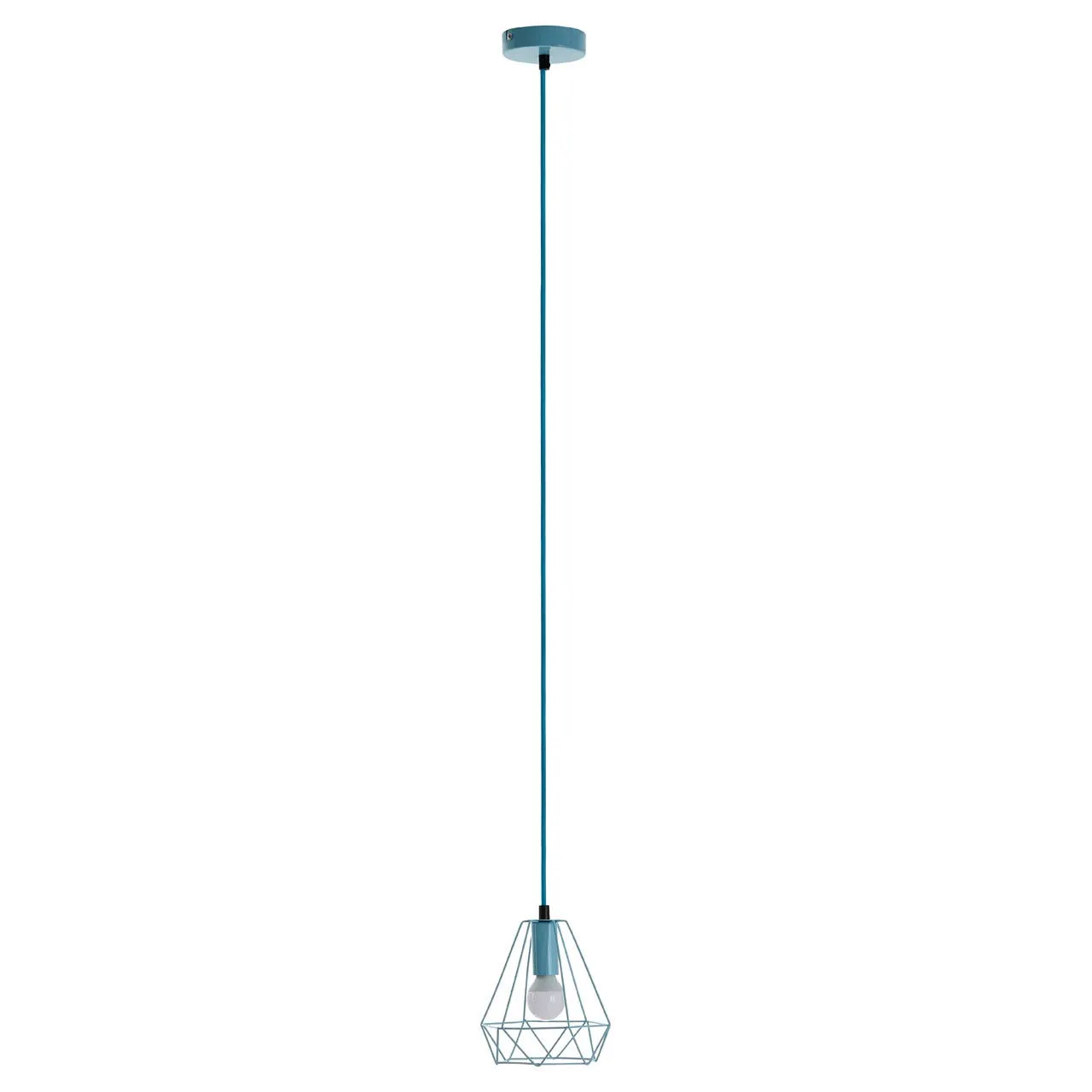 BLUE METAL WIRE PENDANT LIGHT