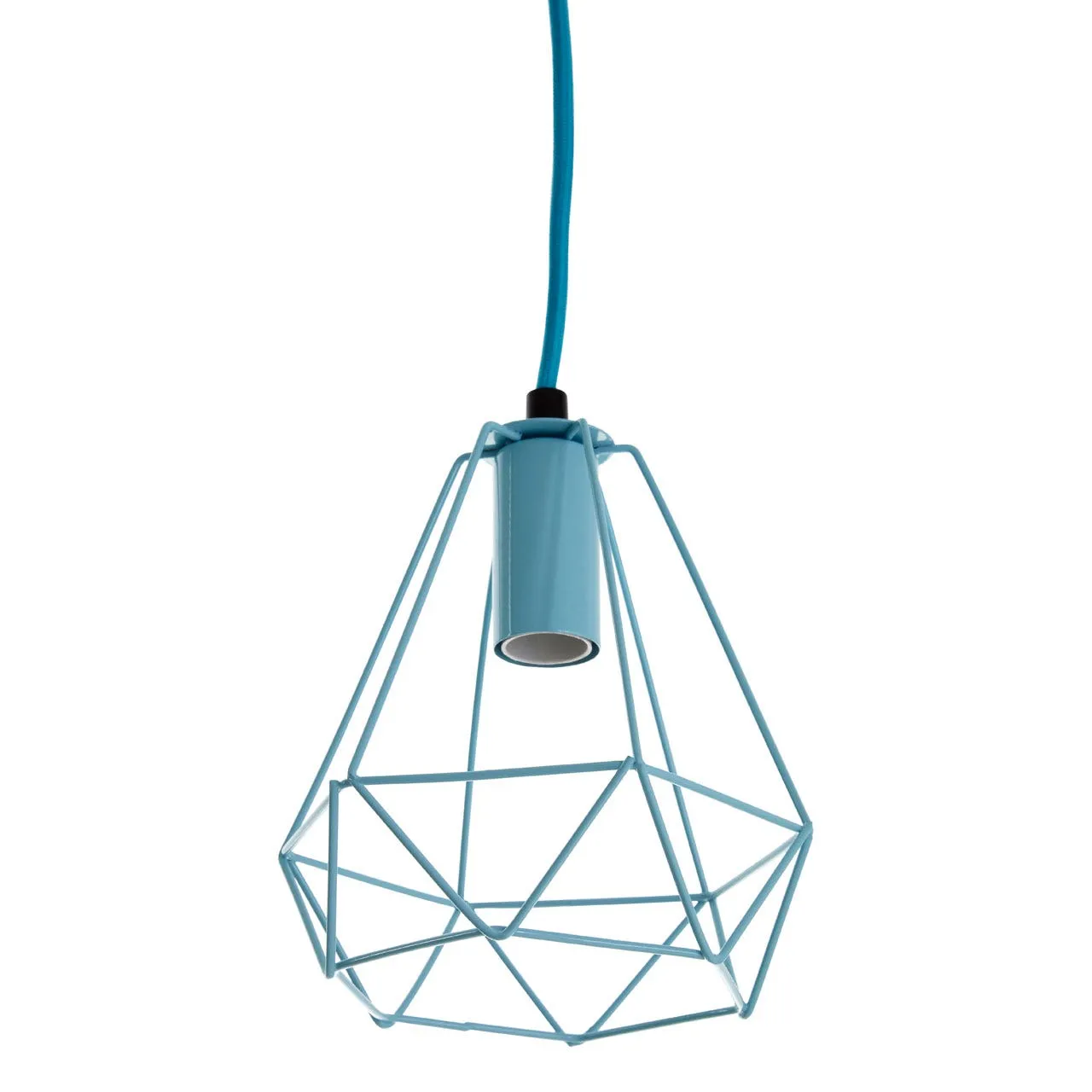 BLUE METAL WIRE PENDANT LIGHT