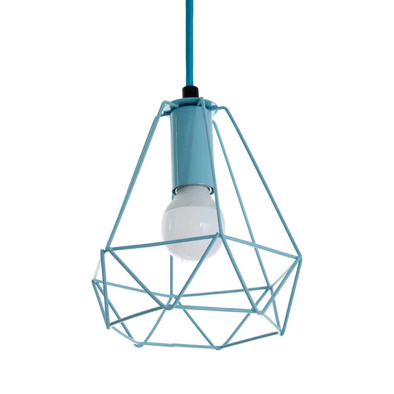 BLUE METAL WIRE PENDANT LIGHT
