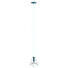 BLUE METAL WIRE PENDANT LIGHT