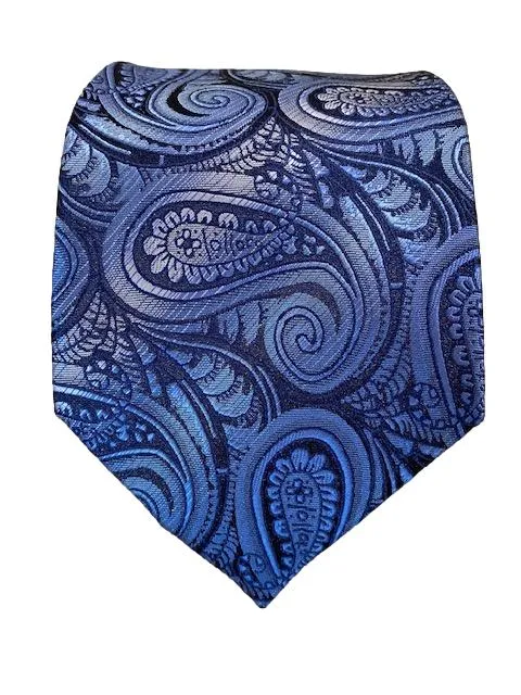 Blue Paisley Extra Long Men's Tie