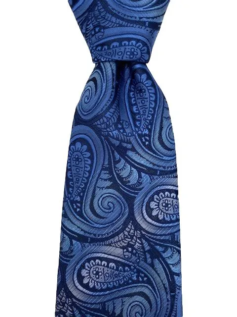 Blue Paisley Extra Long Men's Tie