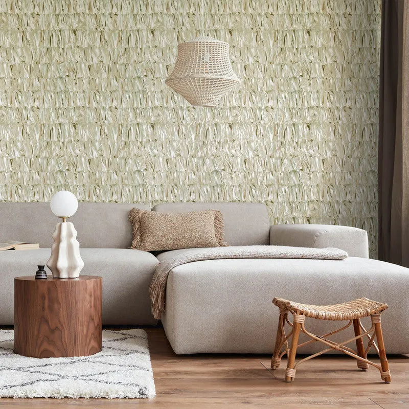 Calma Paper Strips Wallpaper in Sage